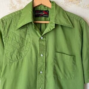 Vintage 70s 10-X Shooting Shirt | Green Hunting Quilted Recoil Pad | Size Medium
